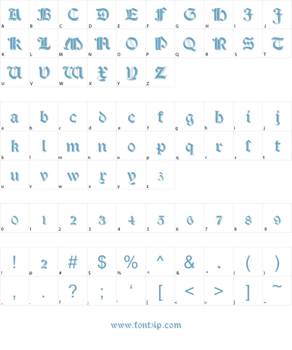 Salterio Shadow Font Character